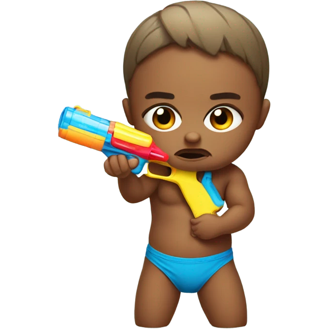 Angry baby water gun emoji