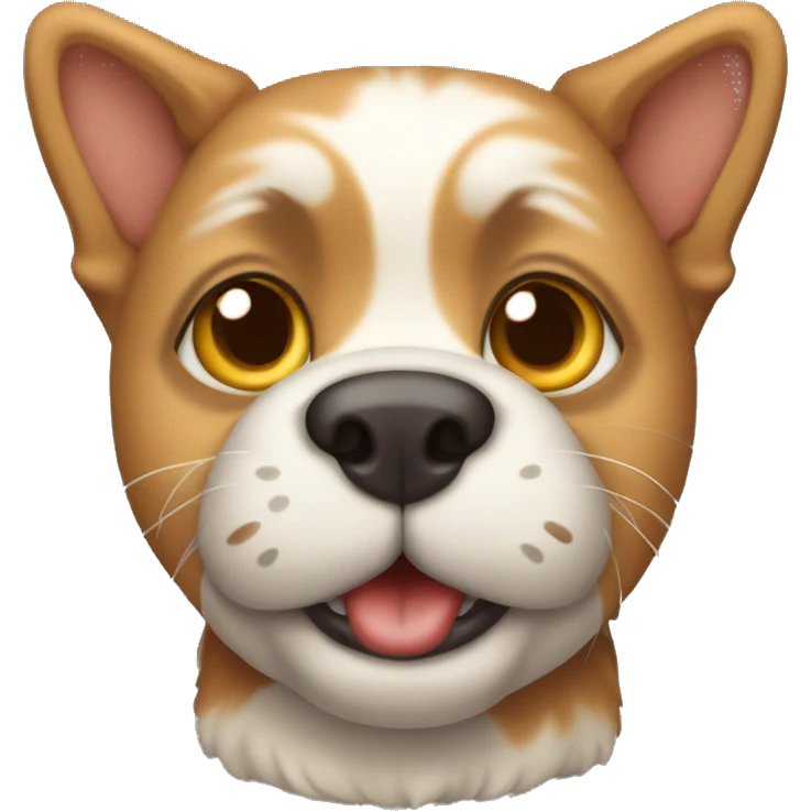 Perro arriba de un gato  emoji