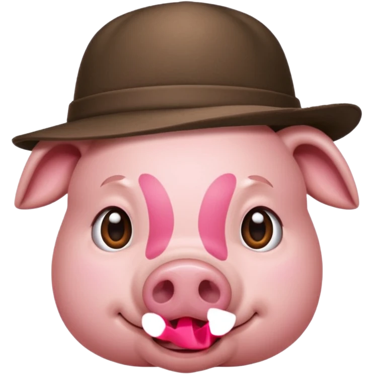 pig wear hat emoji