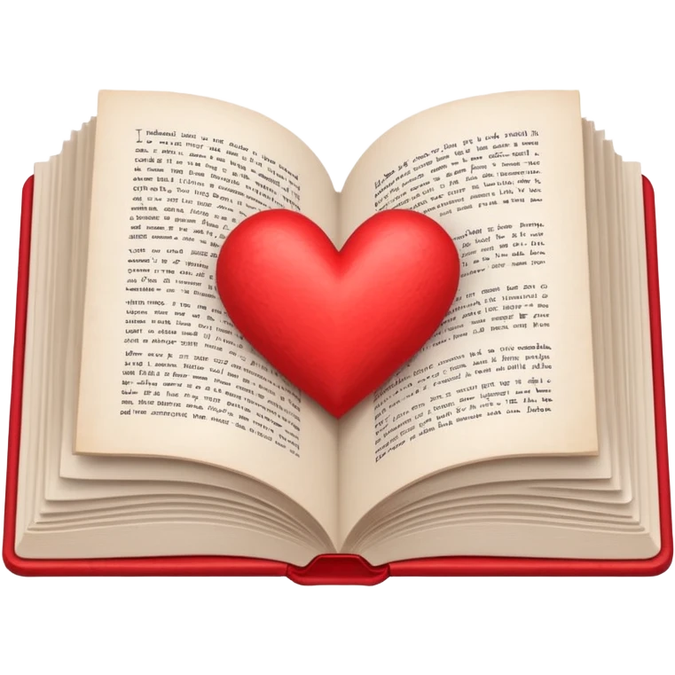 un libro abierto y que en sus paginas haya un corazon hecho con las manos emoji