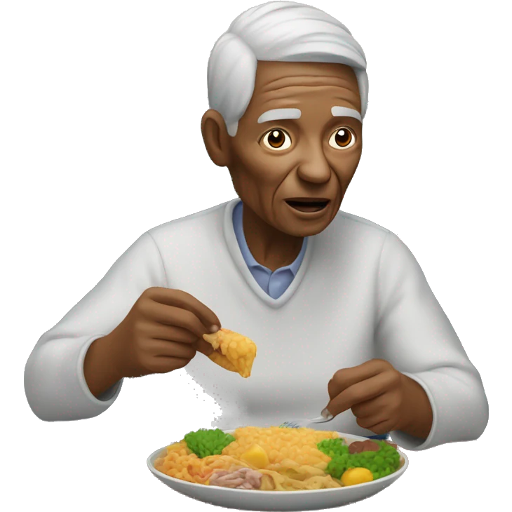 elder person eating food emoji