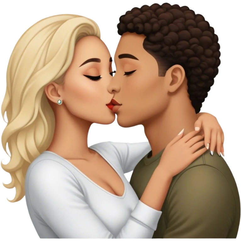 Tefi Valenzuela Peru Instagram Model kissing Josh King Madrid hyper realistic  emoji