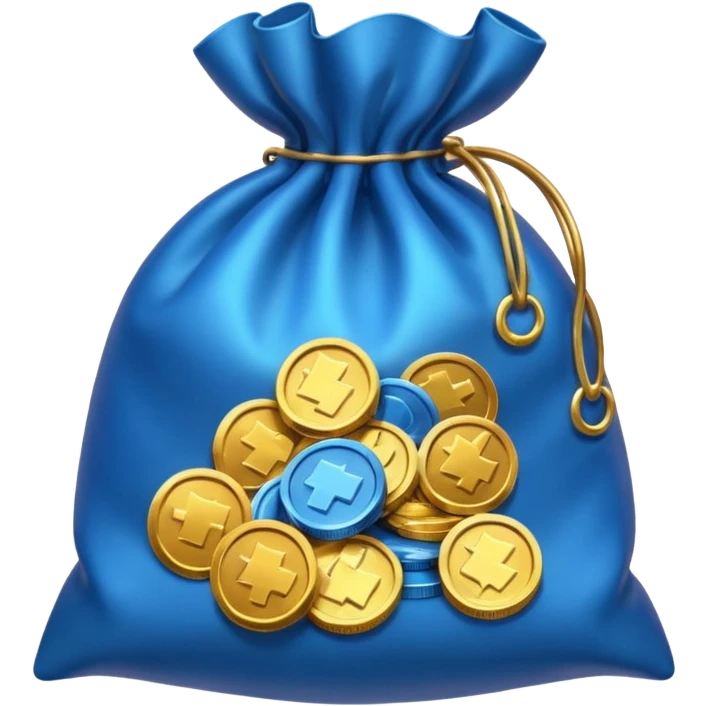 bag of blue coins emoji