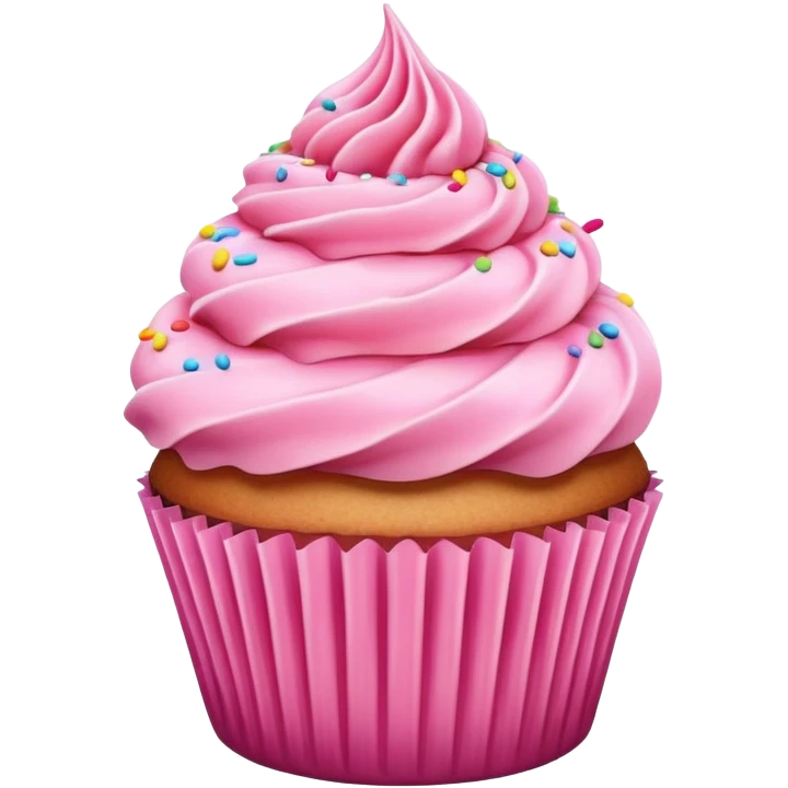 Cupcake with pink icing emoji