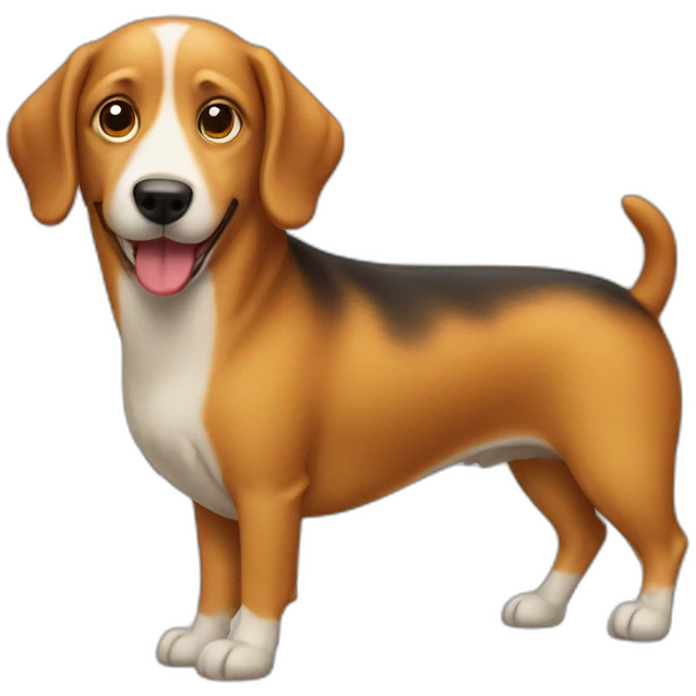 dog instead of the würstel in the hot dog emoji