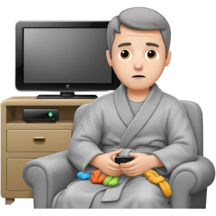 bored man watching television emoji