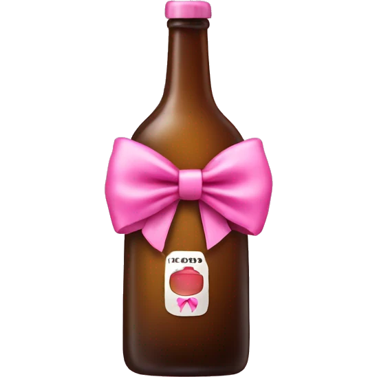 Alcohol bottle with pink bow  emoji