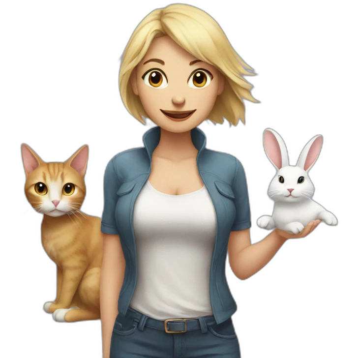 cat + woman + rabbit emoji