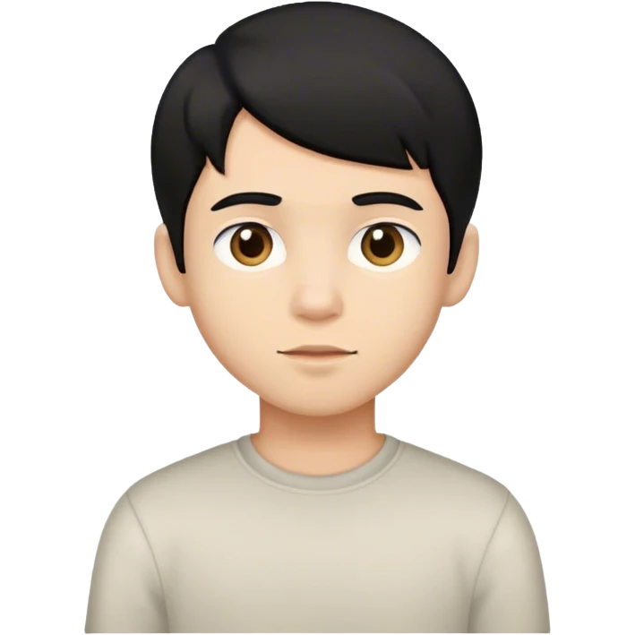 black haired boy portrait emoji