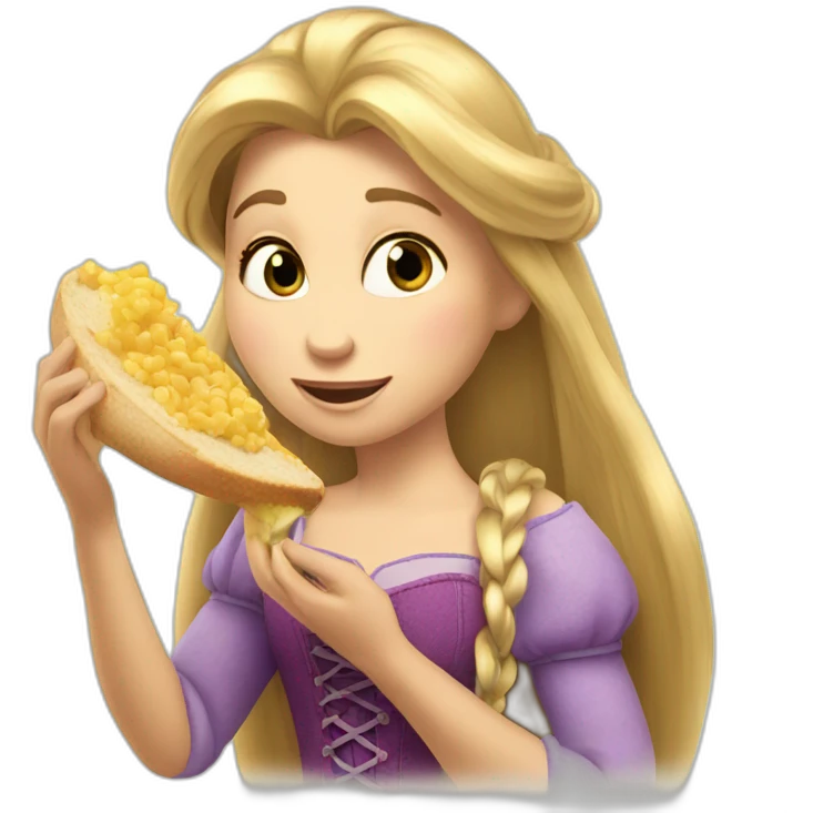 Rapunzel eating emoji
