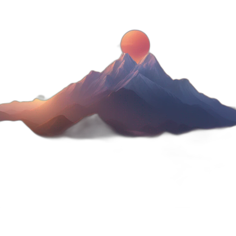 Sunset over cloud mountain emoji