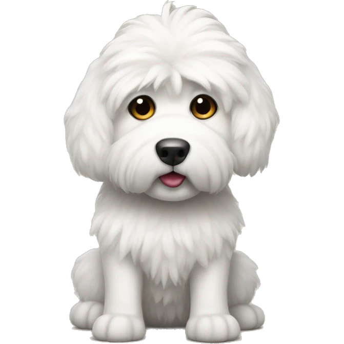 perro blanco peludo  emoji