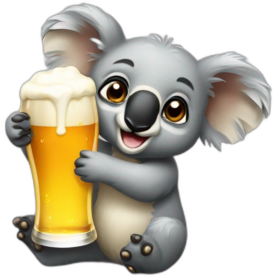 drinking beer Koalas emoji