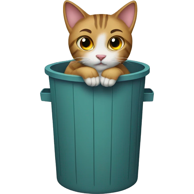Cat in trash-can emoji