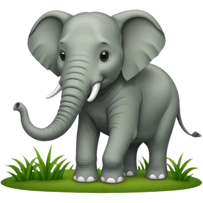 elephant eating grass emoji