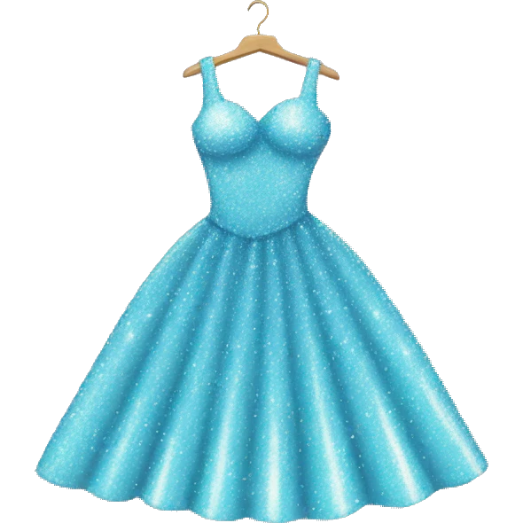 Sparkly pastel blue dress covered in glitter. emoji