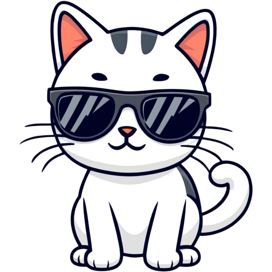 Cat with sunglasses emoji