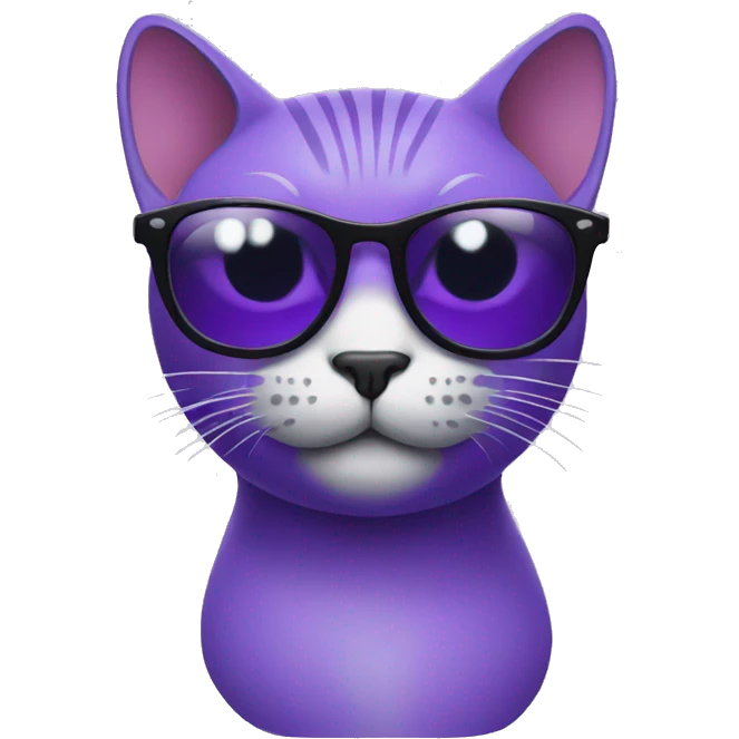 Purple cat with sunglasses  emoji