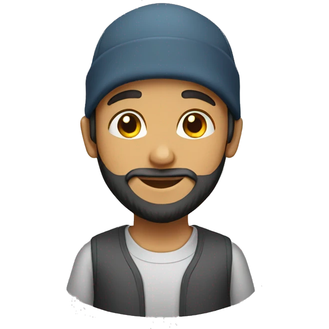 muslim young boy with long beard with cap emoji