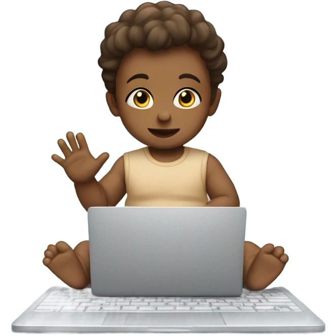 Baby child with laptop emoji