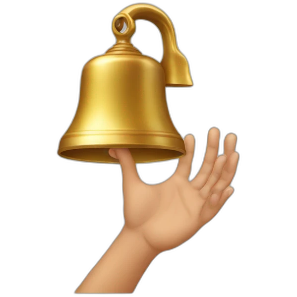 Hand pressing a bell emoji