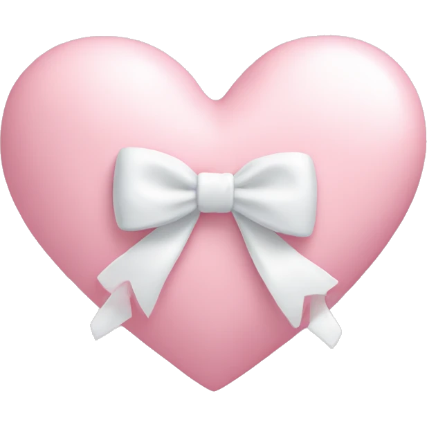 Pastel pink heart with white bow emoji