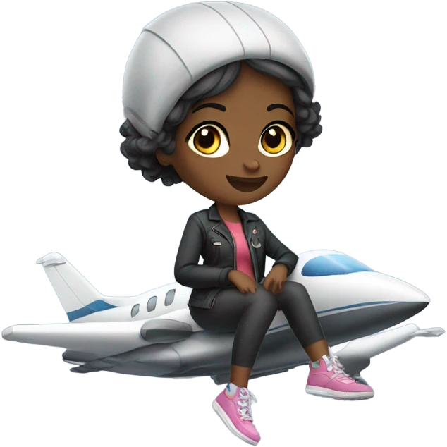 Black girls on jet emoji