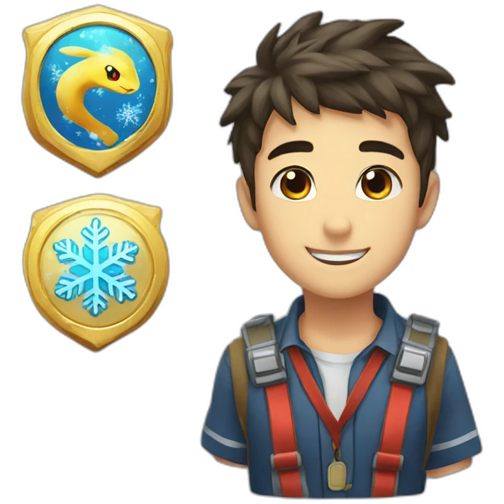 badge, medal, new year, snowflake, pokemon, picture, paint, draw emoji