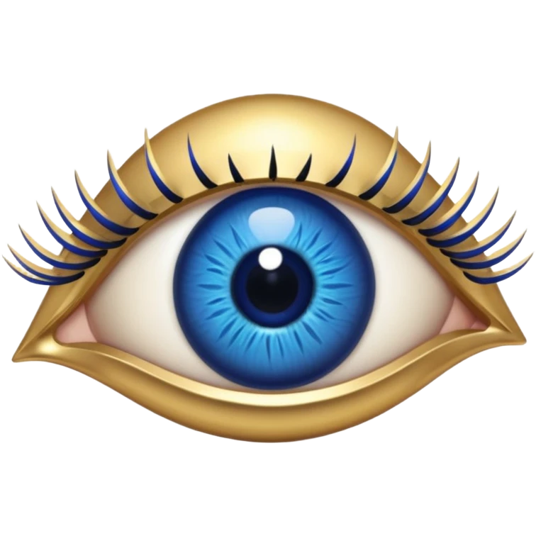 evil eye with gold lashes emoji