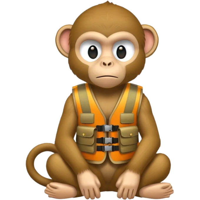 monkey wearing bullet proof emoji