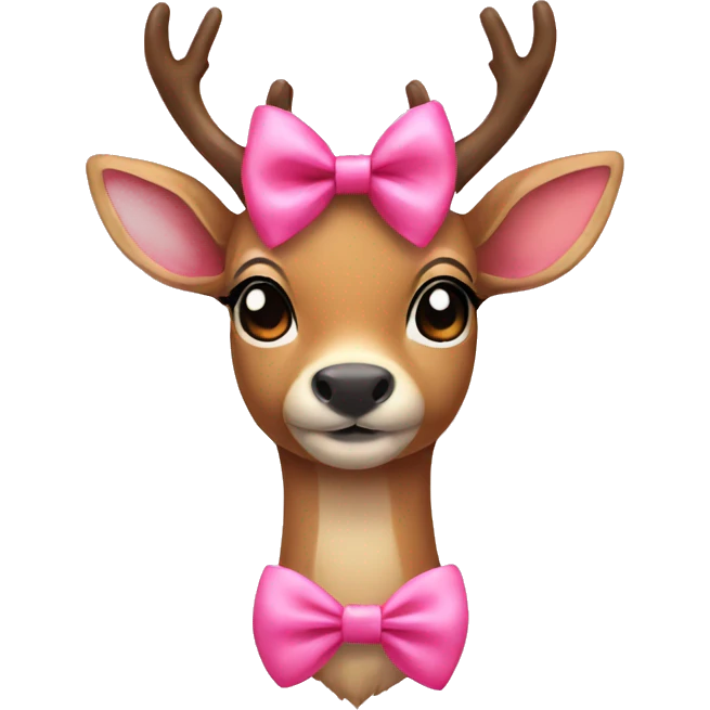 deer with pink bow cute emoji