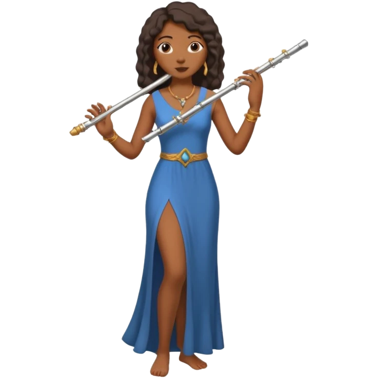 black woman playing flute full body emoji