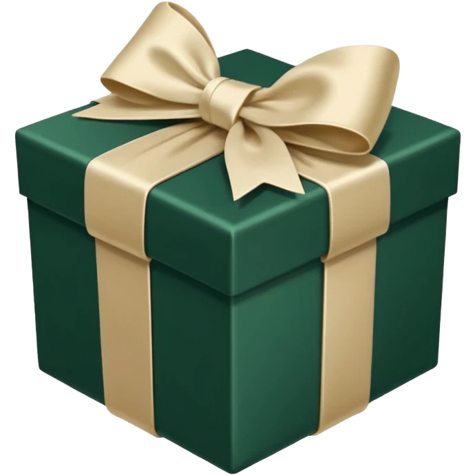 dark green gift box with light beige bow emoji