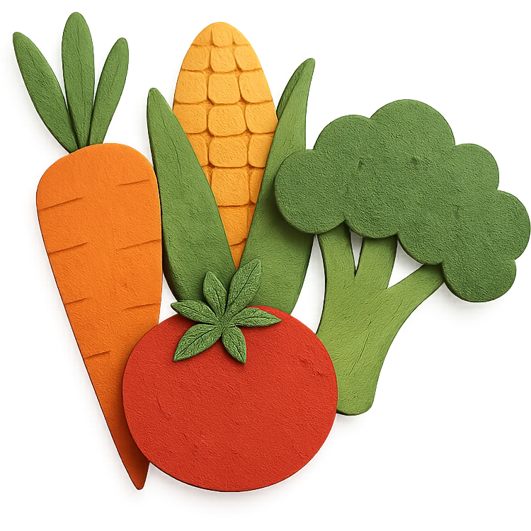 paper craft style vitamin-rich vegetables emoji