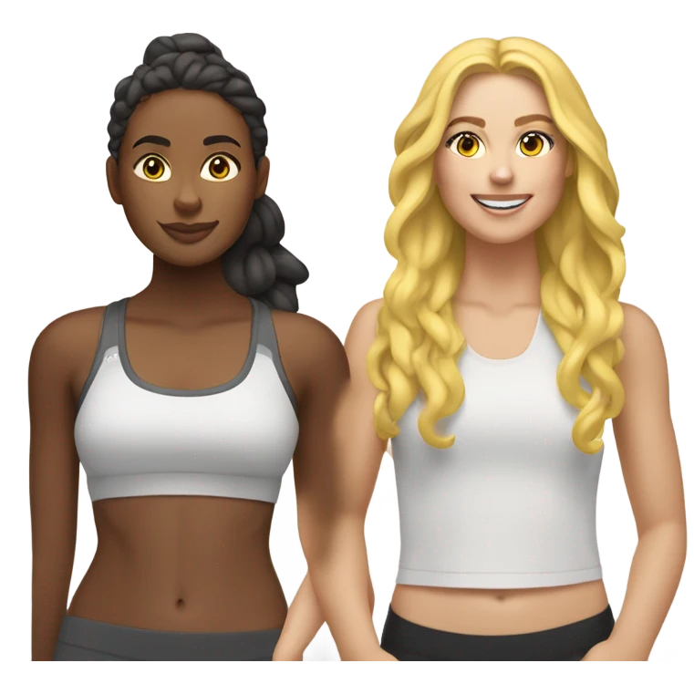 Four white and girls (two brunette two blonde) at soulcycle emoji