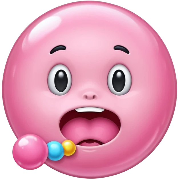 Pink bubble-gum emoji
