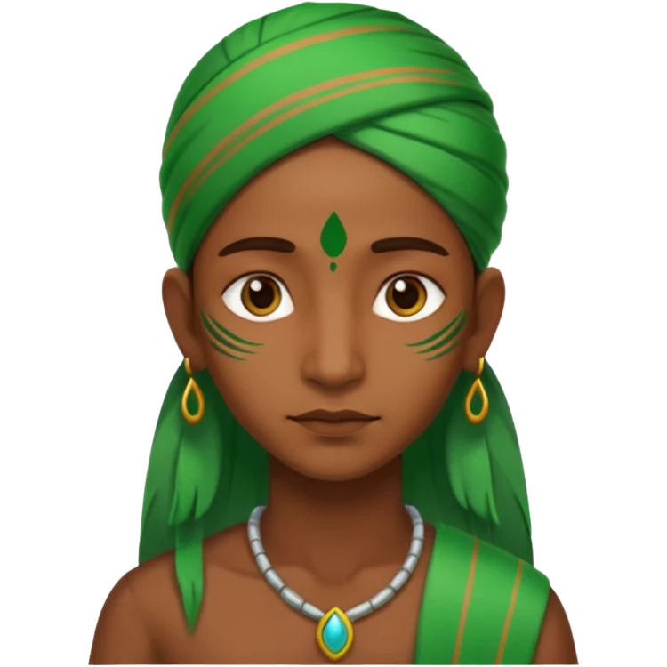 Indian person with green streaks around them emoji