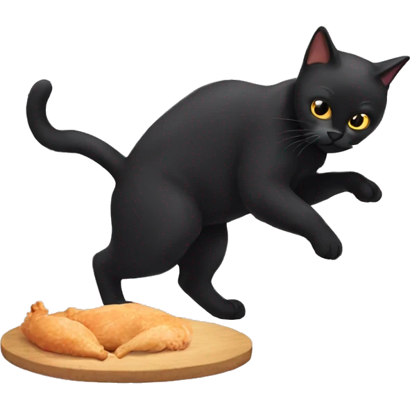 Black cats stealing chicken emoji