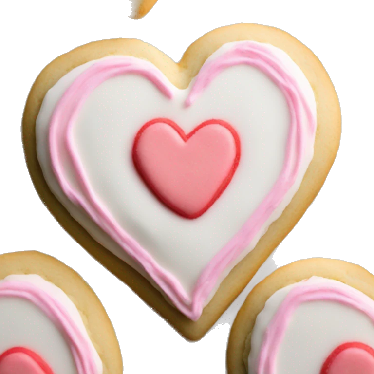 Heart sugar cookie with frosting emoji