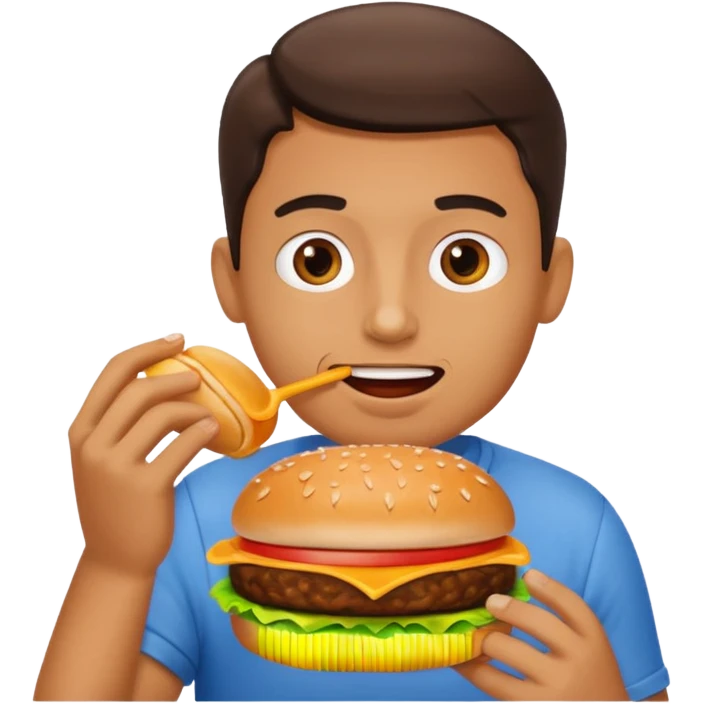 man eating fast food  emoji