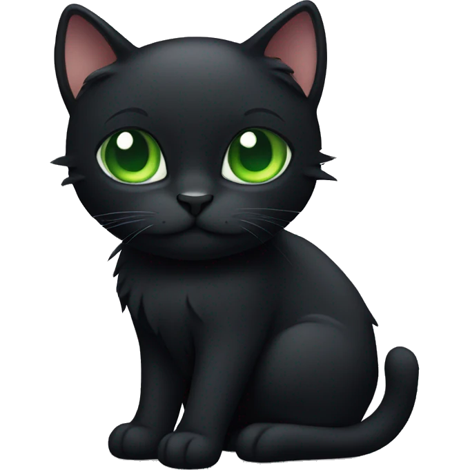 Black cat with green eyes emoji