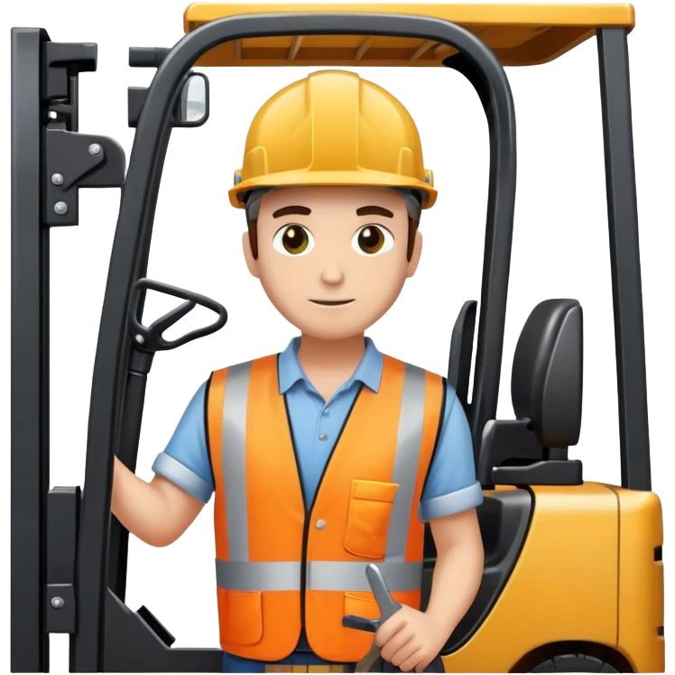 forklift truck and operator emoji