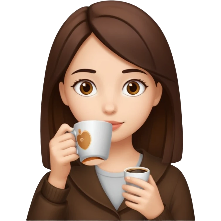 Amine girl drinking coffee emoji