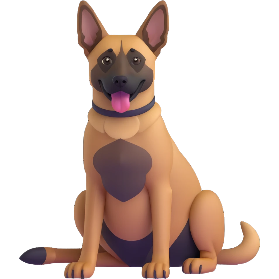 Belgian Malinois dog sitting pose emoji