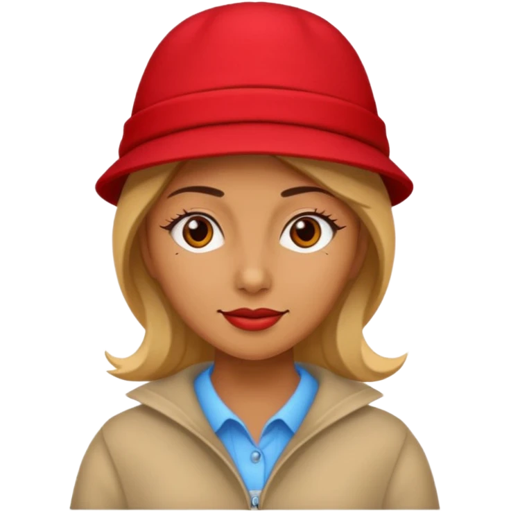 woman with red hat emoji