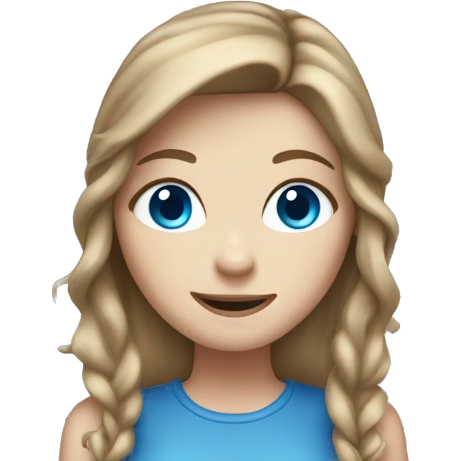 A white girl with brown hair and blue eyes raising the roof emoji