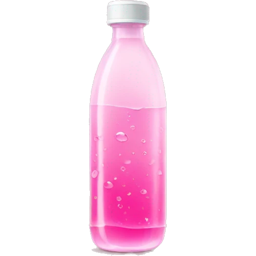 plastic bottle with crystaline pink liquid emoji
