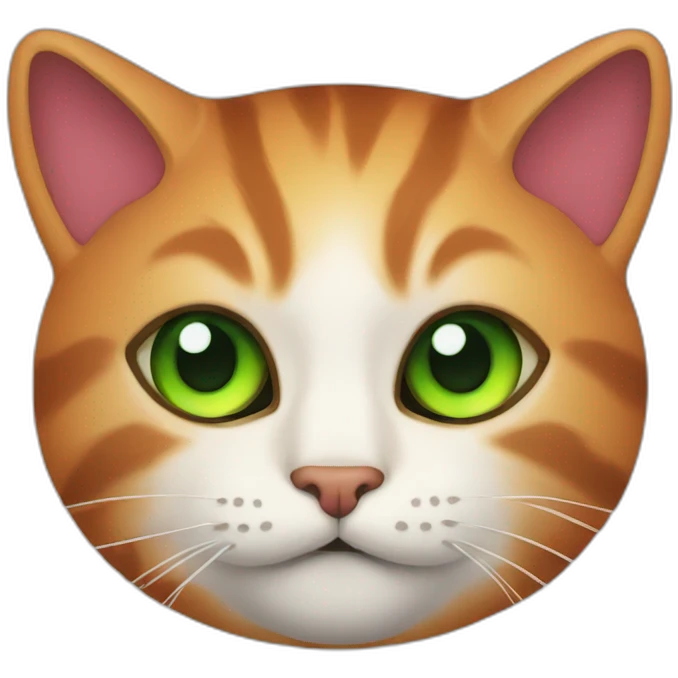 Cat with a fire colored pelt and green eyes emoji