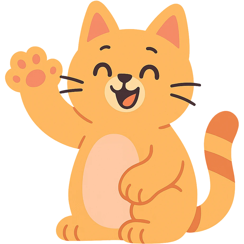 cute cat waving emoji