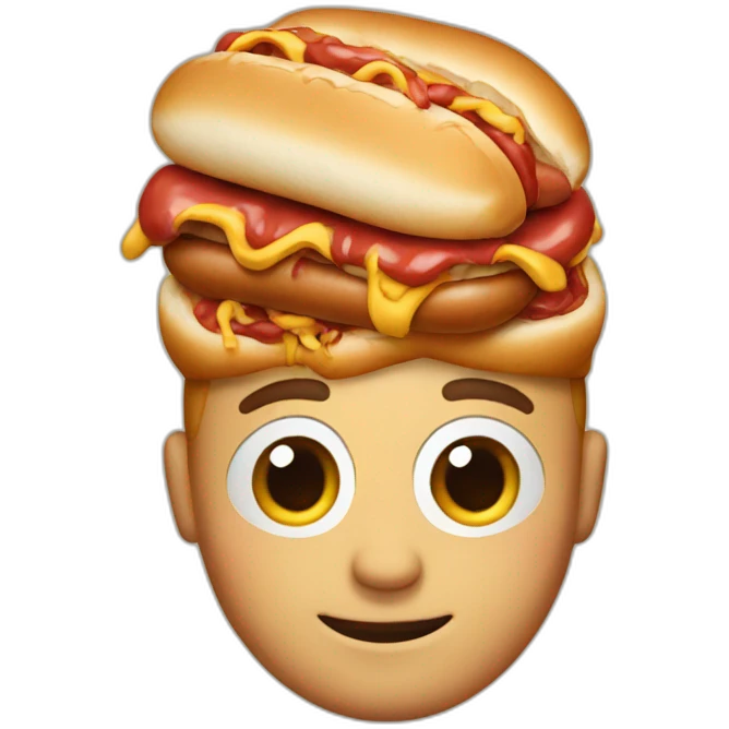 Man with hotdog on his head emoji